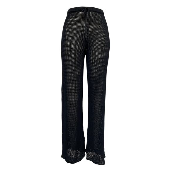 Dissh 'Ophelia' Black Viscose Crochet Pant Size S - Picture 2 of 4